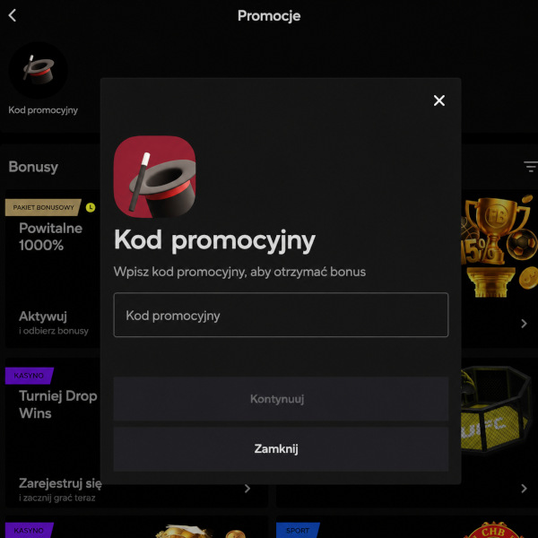 Aktywacja kodu promocyjnego w panelu użytkownika