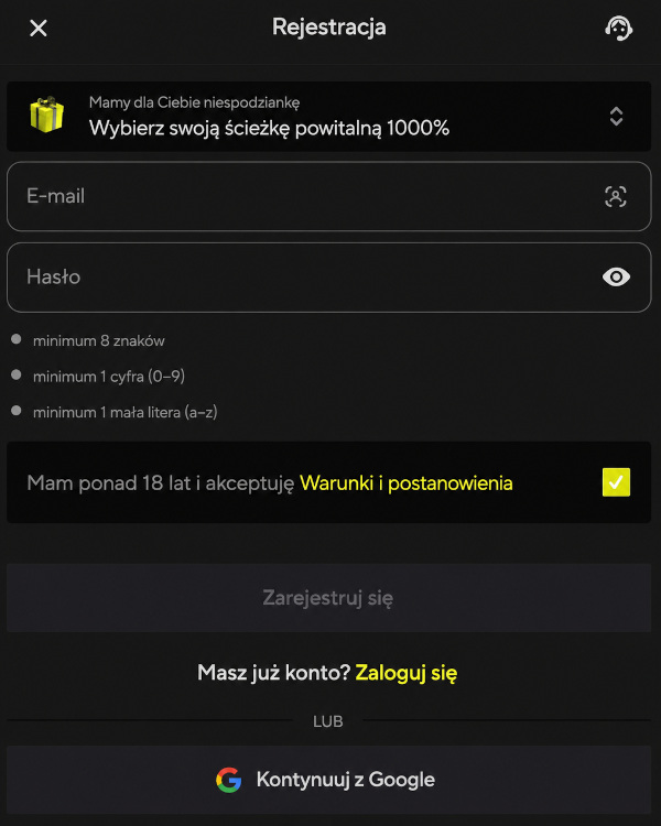 Strona logowania do panelu użytkownika